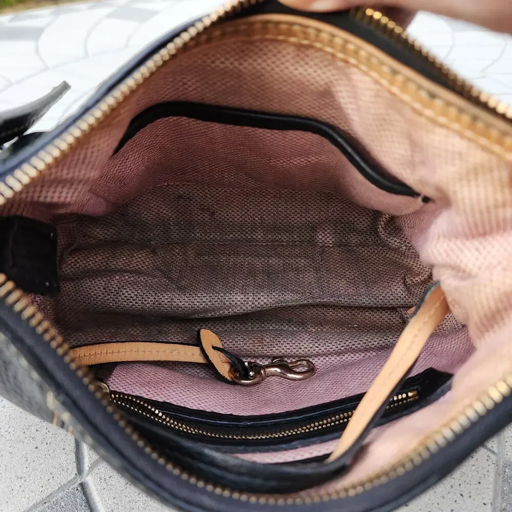 Dooney & Bourke Small Black Pebbled Leather Hobo Shoulder Bag